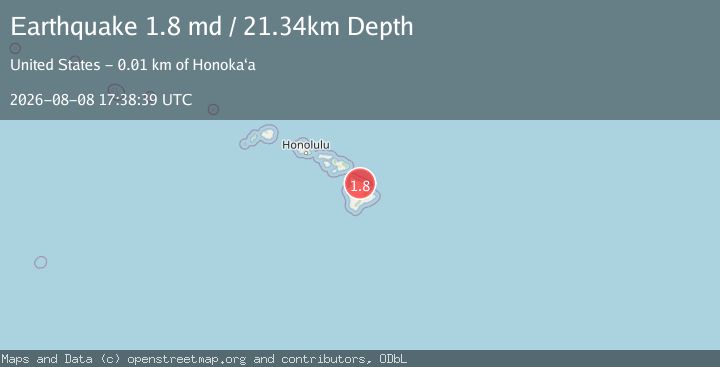Map of 6 km SSE of Honoka‘a, Hawaii