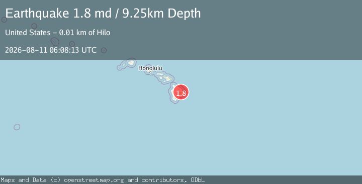 Map of 9 km SW of Hilo, Hawaii
