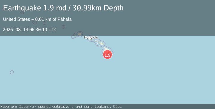 Map of 10 km NE of Pāhala, Hawaii
