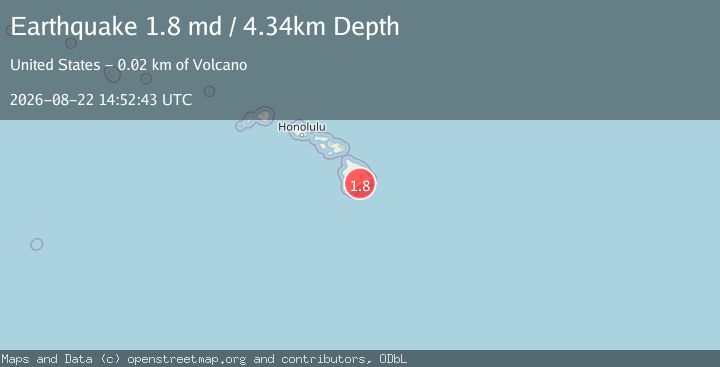 Map of 15 km SSW of Volcano, Hawaii