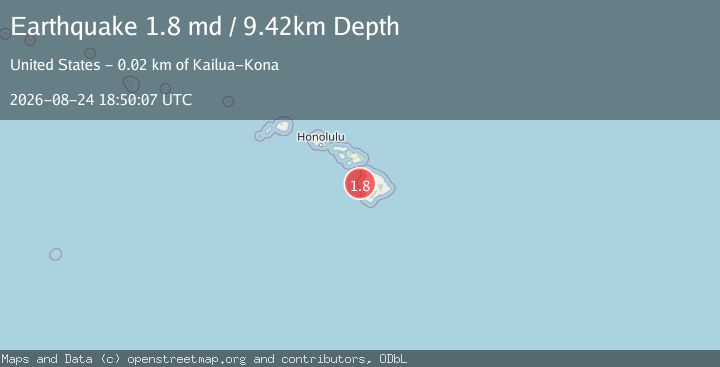 Map of 15 km WNW of Kailua-Kona, Hawaii