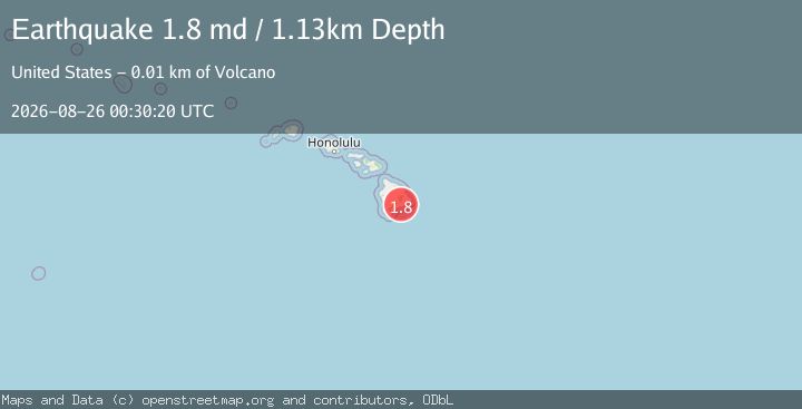 Map of 12 km SSE of Volcano, Hawaii