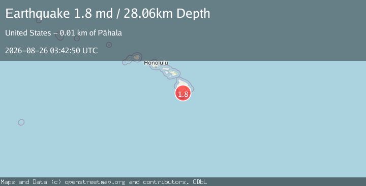 Map of 6 km SSW of Pāhala, Hawaii