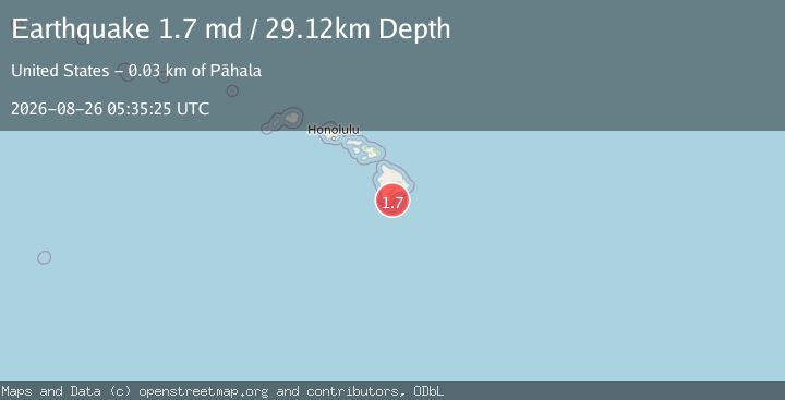 Map of 20 km SE of Naalehu, Hawaii