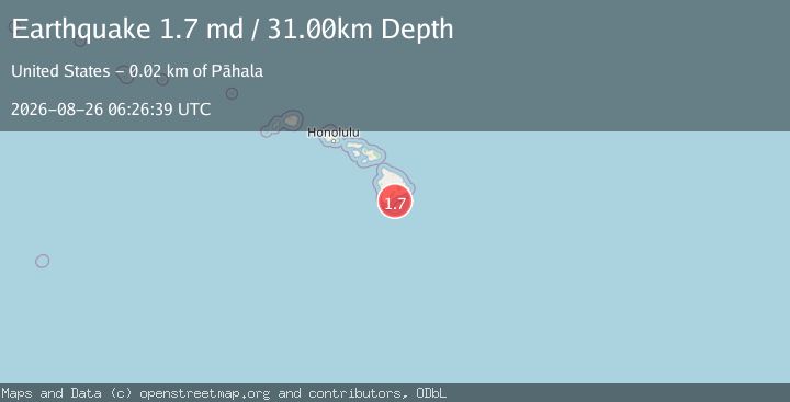 Map of 20 km SE of Pāhala, Hawaii