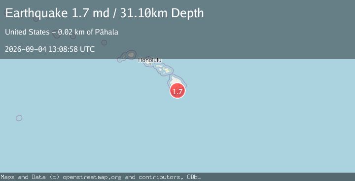 Map of 20 km SE of Pāhala, Hawaii