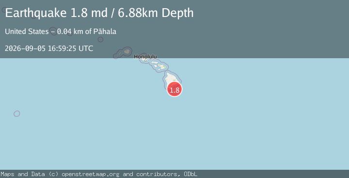 Map of 43 km ESE of Naalehu, Hawaii