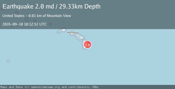 Map of 11 km WNW of Mountain View, Hawaii
