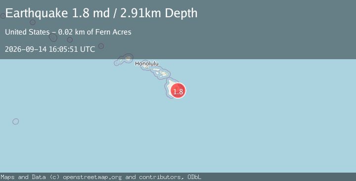 Map of 14 km SE of Fern Forest, Hawaii