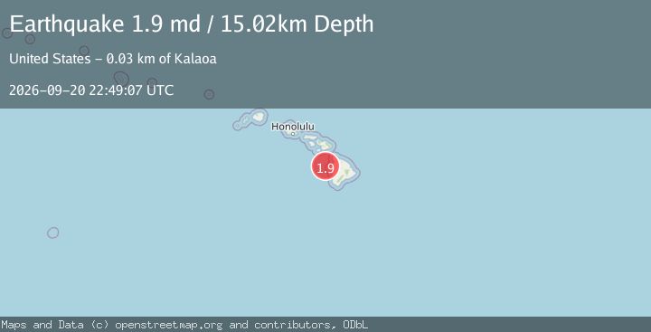 Map of 28 km WNW of Kalaoa, Hawaii