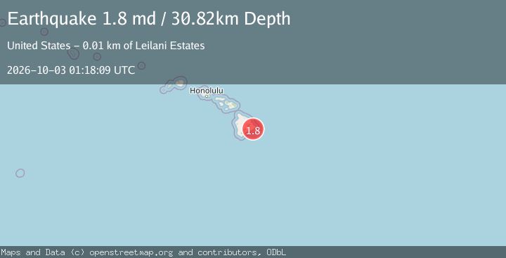 Map of 12 km S of Leilani Estates, Hawaii