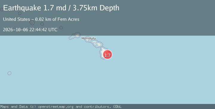 Map of 13 km SSE of Fern Forest, Hawaii