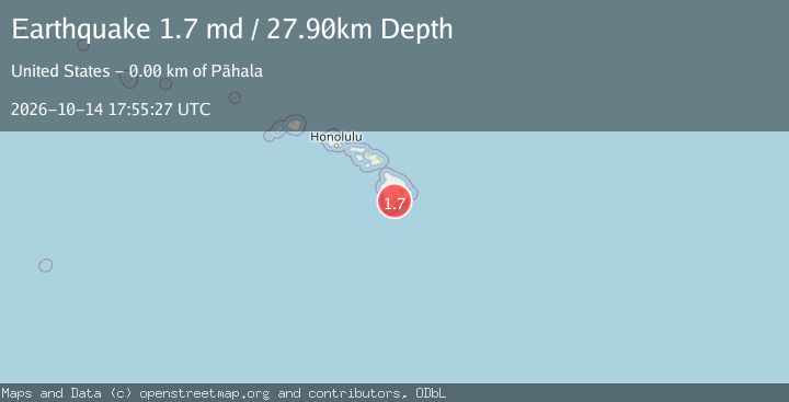 Map of 1 km NW of Pāhala, Hawaii