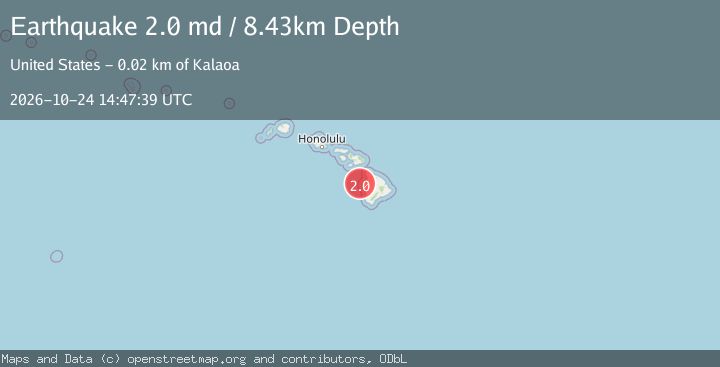 Map of 20 km WNW of Kalaoa, Hawaii