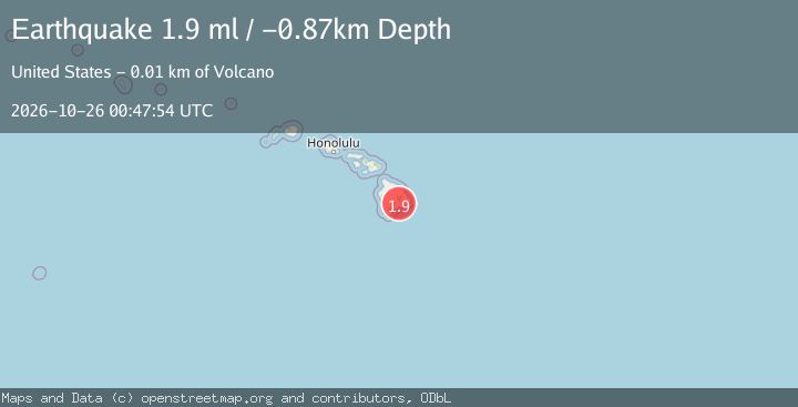 Map of 8 km S of Volcano, Hawaii