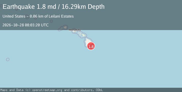 Map of 54 km ESE of Pāhala, Hawaii