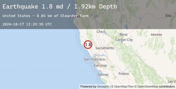 Map of 2 km NE of Cloverdale, CA
