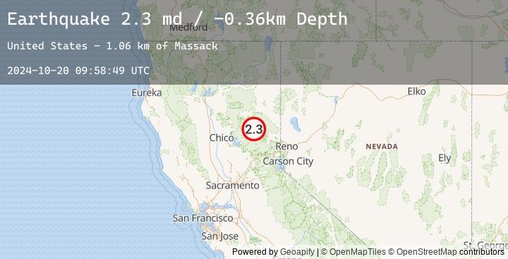 Map of 3 km NW of Spring Garden, CA