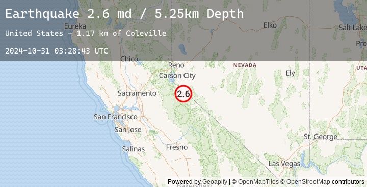 Map of 5 km  of Walker, CA