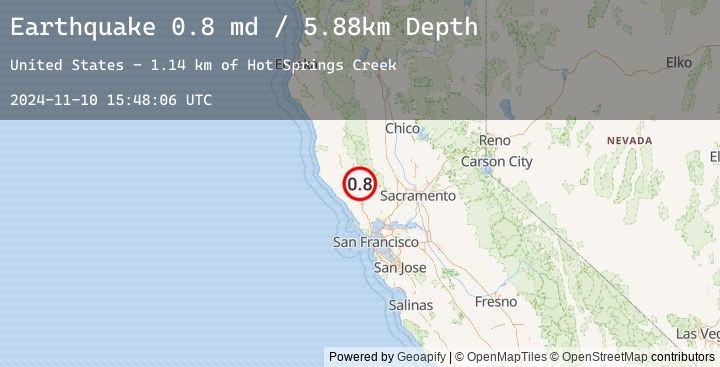 Map of 1 km NW of The Geysers, CA