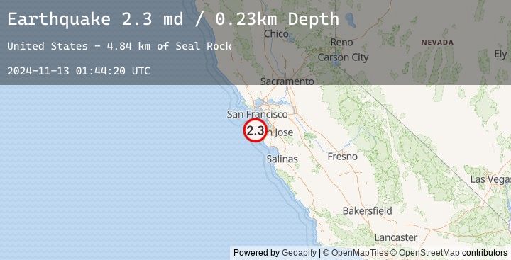 Map of 10 km SW of Half Moon Bay, CA