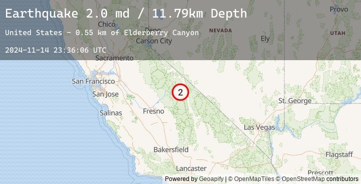 Map of 2 km SSW of Round Valley, CA