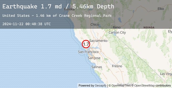Map of 5 km NE of Penngrove, CA