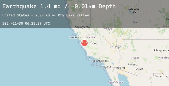 Map of 6 km SSE of Pinnacles, CA