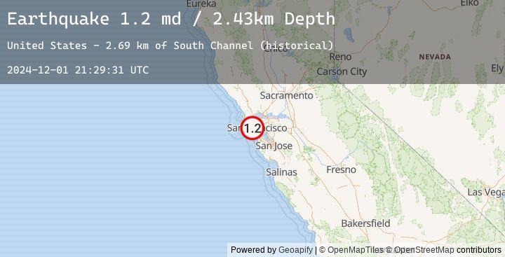 Map of 6 km NW of San Francisco Zoo, CA