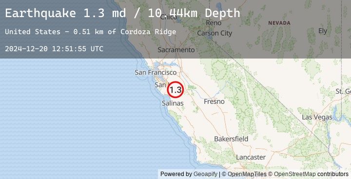 Map of 11 km NE of San Martin, CA