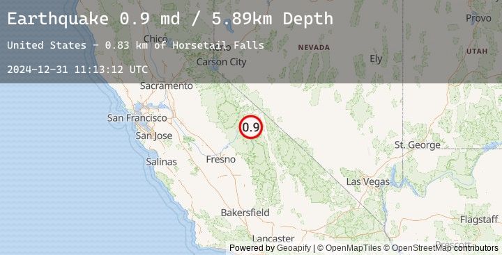 Map of 14 km W of Toms Place, CA