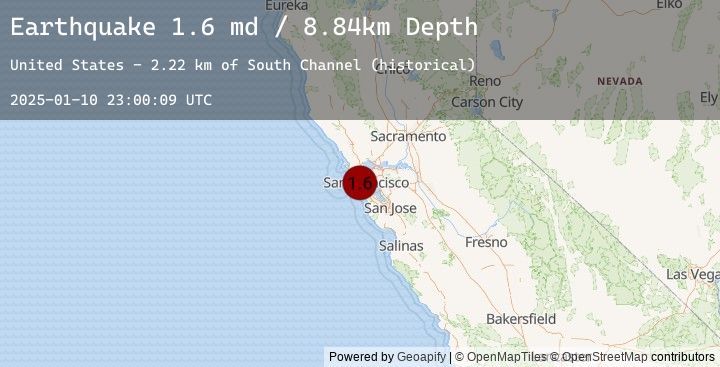 Map of 6 km NW of San Francisco Zoo, CA
