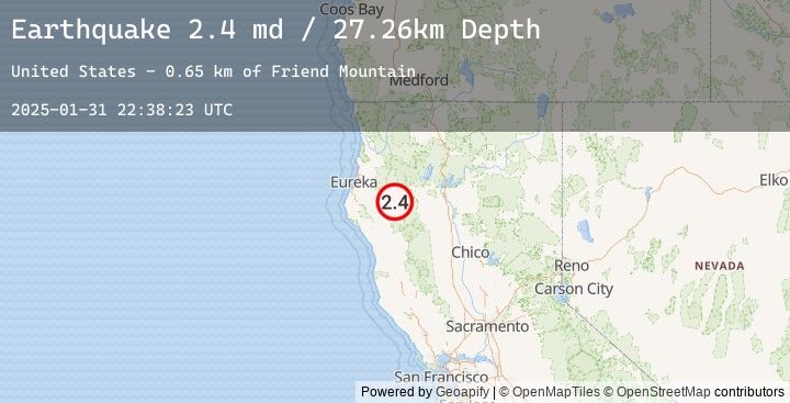 Map of 15 km WSW of Hayfork, CA