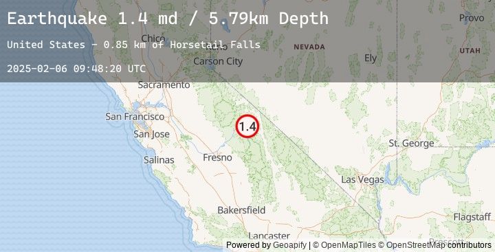 Map of 13 km W of Toms Place, CA