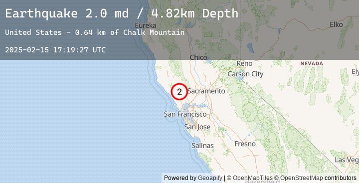 Map of 8 km ENE of Larkfield-Wikiup, CA