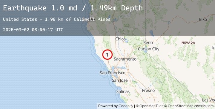 Map of 6 km WNW of Cobb, CA