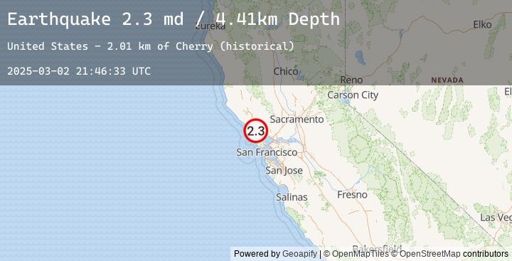 Map of 5 km WSW of Cotati, CA