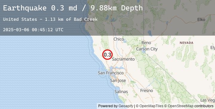 Map of 6 km E of Cobb, CA