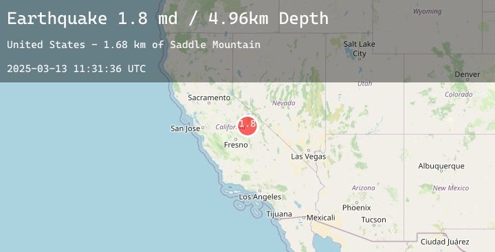 Map of 23 km SSW of Mammoth Lakes, CA