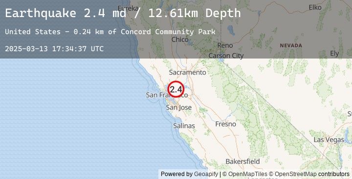 Map of 0 km SSW of Concord, CA