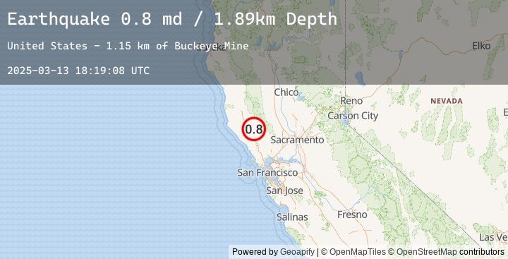 Map of 9 km NW of The Geysers, CA
