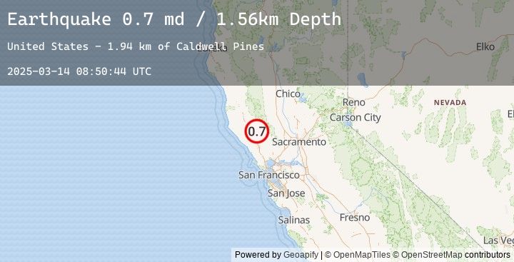 Map of 6 km WNW of Cobb, CA
