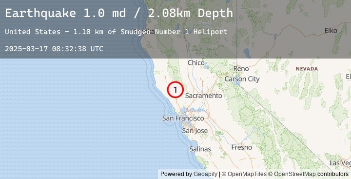 Map of 1 km NNW of The Geysers, CA