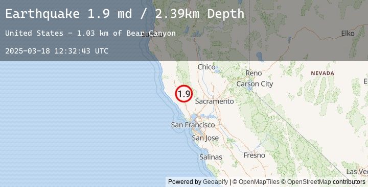 Map of 7 km WNW of Cobb, CA