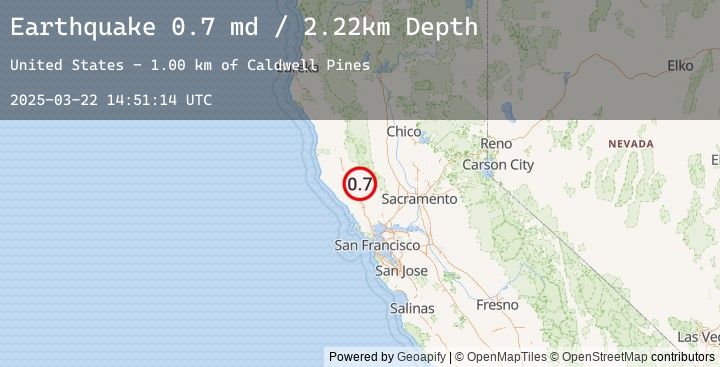 Map of 7 km WNW of Cobb, CA