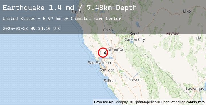 Map of 12 km NE of Napa, CA