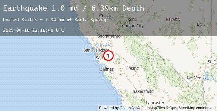 Map of 27 km ENE of Alum Rock, CA