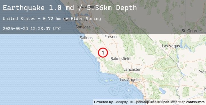 Map of 7 km NW of Cholame, CA