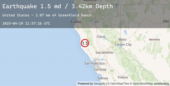 Map of 9 km WNW of Redwood Valley, CA