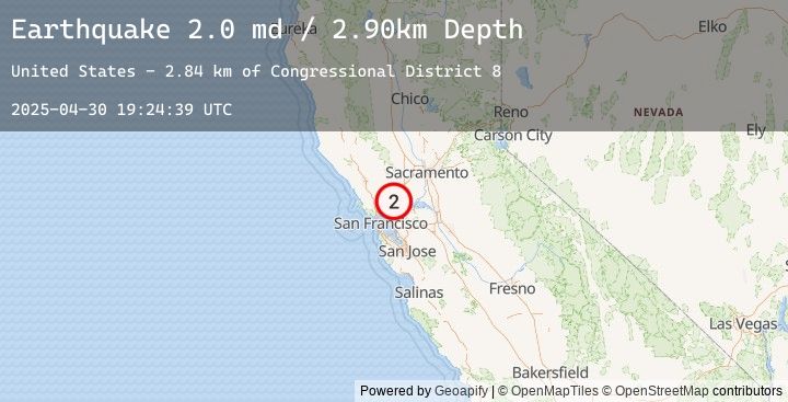 Map of 7 km E of Vallejo, CA